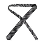 Dolce & Gabbana Black White Stripes Silk Adjustable Necktie Tie