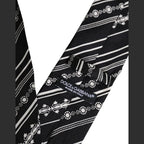 Dolce & Gabbana Black White Stripes Silk Adjustable Necktie Tie