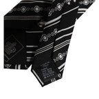 Dolce & Gabbana Black White Stripes Silk Adjustable Necktie Tie