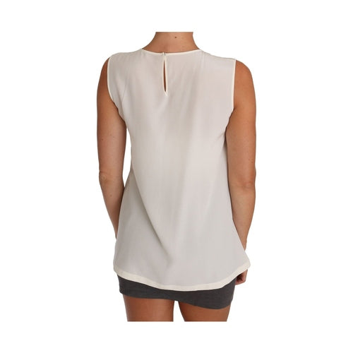Dolce & Gabbana White Silk Crystal Sequined Fairy T-shirt