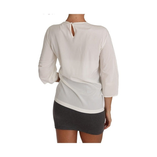 Dolce & Gabbana White Silk #dgfamily Blouse T-shirt