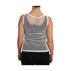 Dolce & Gabbana White Net  Transparent Sleeveless Tank Top