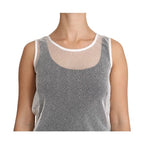 Dolce & Gabbana White Net  Transparent Sleeveless Tank Top
