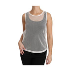 Dolce & Gabbana White Net  Transparent Sleeveless Tank Top