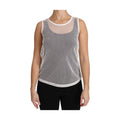 Dolce & Gabbana White Net  Transparent Sleeveless Tank Top