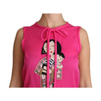 Dolce & Gabbana Pink Family Silk Tank  Mama Blouse Top Shirt