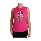 Dolce & Gabbana Pink Family Silk Tank  Mama Blouse Top Shirt