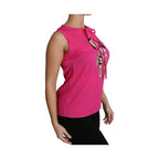 Dolce & Gabbana Pink Family Silk Tank  Mama Blouse Top Shirt