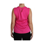 Dolce & Gabbana Pink Family Silk Tank  Mama Blouse Top Shirt