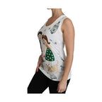 Dolce & Gabbana White Cotton #dgfamily Sleeveless Shirt Tank Top