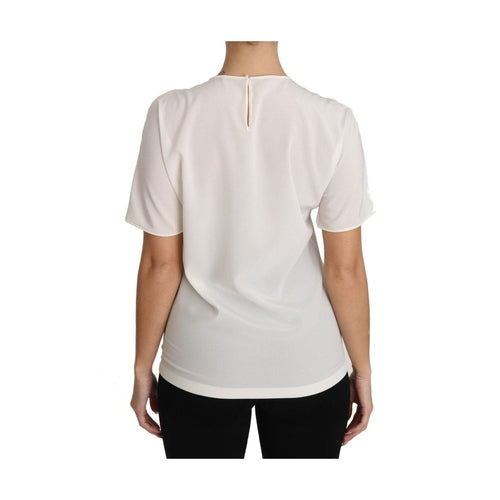 Dolce & Gabbana White Silk Stretch #dgfamily T-shirt