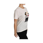 Dolce & Gabbana White Silk Stretch #dgfamily T-shirt