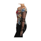Dolce & Gabbana Black Floral Ricamo Top T-shirt Blouse