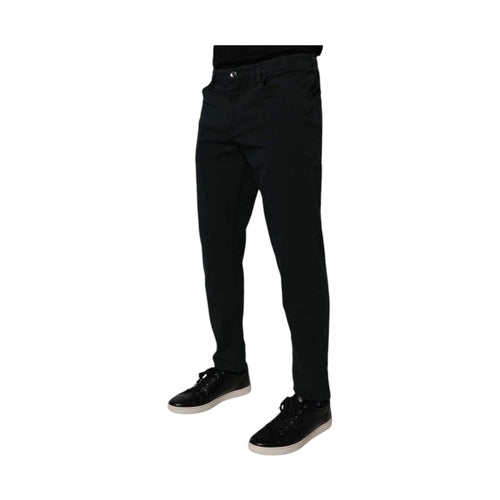 Dolce & Gabbana Dark Green Cotton Loose Men Denim Jeans