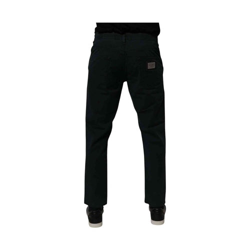 Dolce & Gabbana Dark Green Cotton Loose Men Denim Jeans
