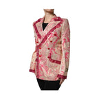 Dolce & Gabbana Pink Gold Jacquard Nylon Coat Blazer Jacket