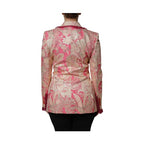 Dolce & Gabbana Pink Gold Jacquard Nylon Coat Blazer Jacket