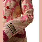 Dolce & Gabbana Pink Gold Jacquard Nylon Coat Blazer Jacket