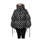 Dolce & Gabbana Black White Polka Dot Full Zip Puffer Jacket
