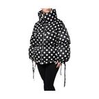Dolce & Gabbana Black White Polka Dot Full Zip Puffer Jacket