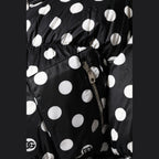 Dolce & Gabbana Black White Polka Dot Full Zip Puffer Jacket