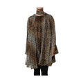 Dolce & Gabbana Brown Leopard Print Scarf Collared Chiffon Dress