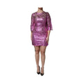 Dolce & Gabbana Metallic Fuchsia Floral Sheath Mini Dress