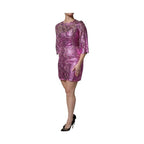 Dolce & Gabbana Metallic Fuchsia Floral Sheath Mini Dress