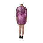 Dolce & Gabbana Metallic Fuchsia Floral Sheath Mini Dress