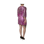 Dolce & Gabbana Metallic Fuchsia Floral Sheath Mini Dress