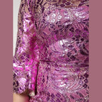 Dolce & Gabbana Metallic Fuchsia Floral Sheath Mini Dress