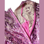Dolce & Gabbana Metallic Fuchsia Floral Sheath Mini Dress