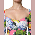Dolce & Gabbana Multicolor Floral Side Slit Midi Dress