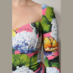 Dolce & Gabbana Multicolor Floral Side Slit Midi Dress