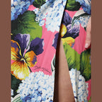 Dolce & Gabbana Multicolor Floral Side Slit Midi Dress