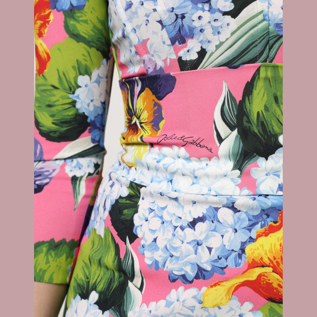 Multicolor Floral Side Slit Midi Dress
