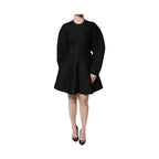 Dolce & Gabbana Black Cotton Long Sleeves A-line Mini Dress