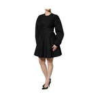 Dolce & Gabbana Black Cotton Long Sleeves A-line Mini Dress