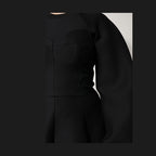 Dolce & Gabbana Black Cotton Long Sleeves A-line Mini Dress