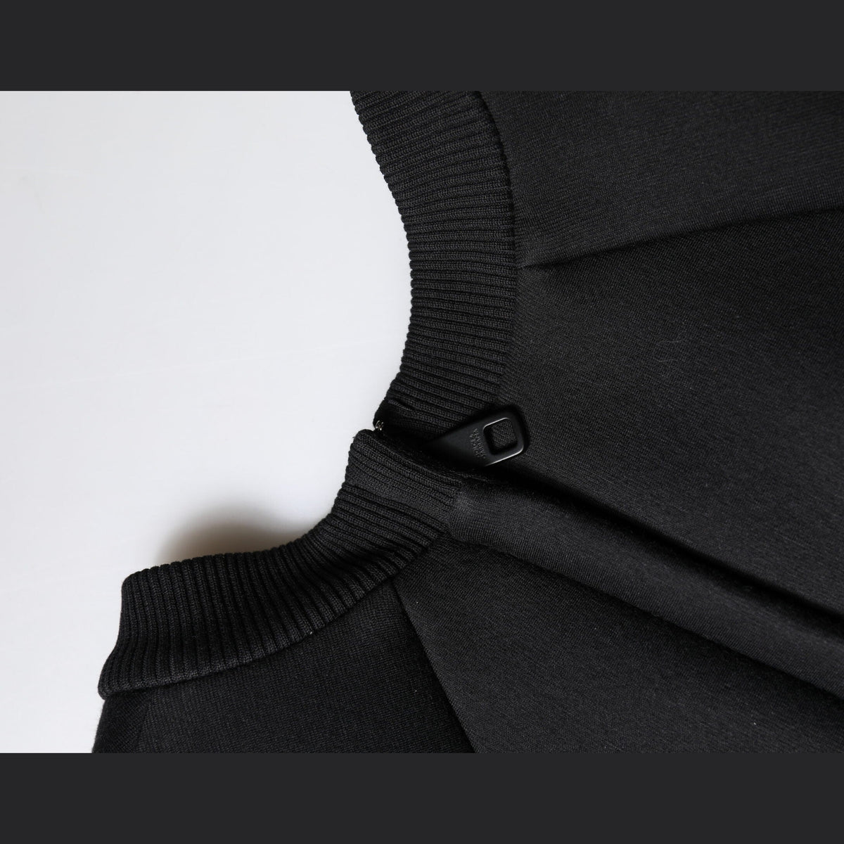 Black Cotton Long Sleeves A-line Mini Dress