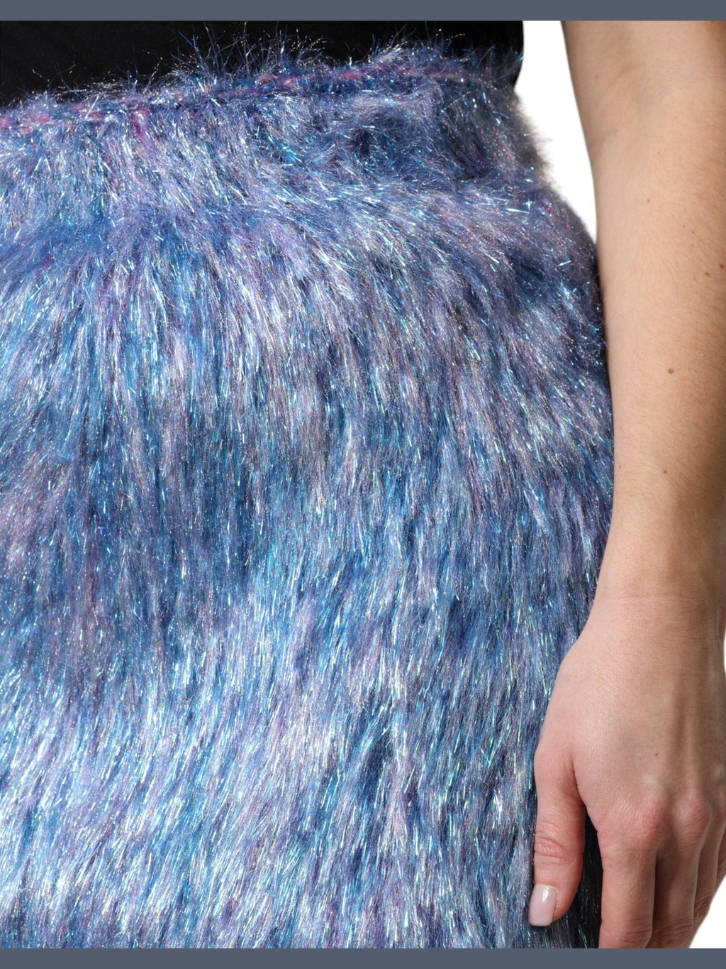 Dolce & Gabbana Multicolor Plush High Waist Mini Skirt