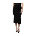 Black Mermaid Cut High Waist Midi Skirt