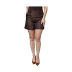 Dolce & Gabbana Brown Floral Brocade Mid Waist Mini Short