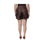 Dolce & Gabbana Brown Floral Brocade Mid Waist Mini Short