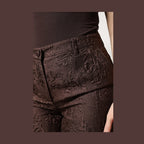 Dolce & Gabbana Brown Floral Brocade Mid Waist Mini Short