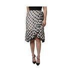 Dolce & Gabbana White Black Polka Dots Knee Length Skirt