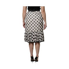 Dolce & Gabbana White Black Polka Dots Knee Length Skirt