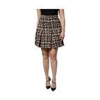 Dolce & Gabbana Multicolor High Waist Tartan Tweed Mini Skirt