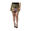 Multicolor Floral Jacquard Mid Waist Mini Skirt