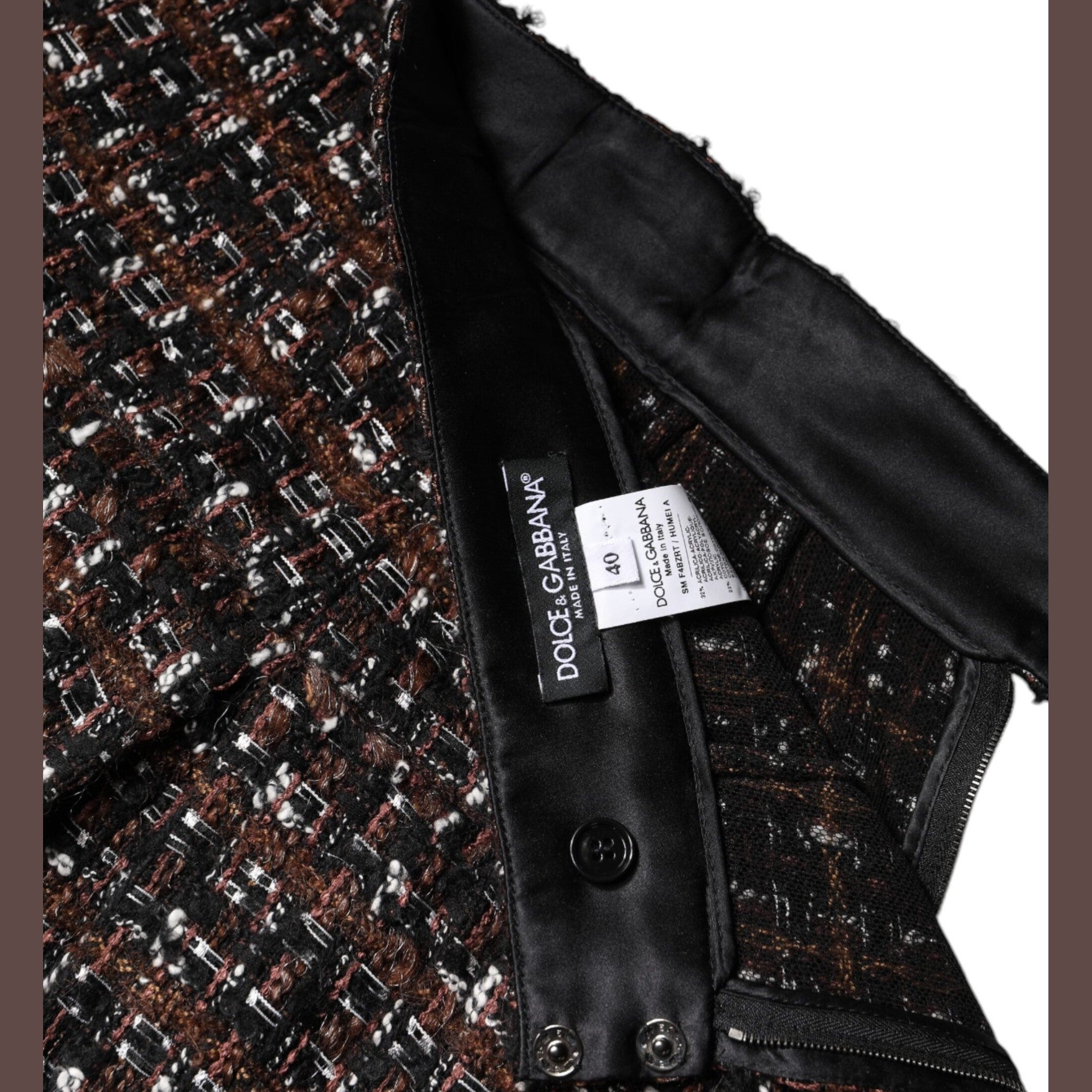 Dolce & Gabbana Multicolor High Waist Tartan Tweed Mini Skirt